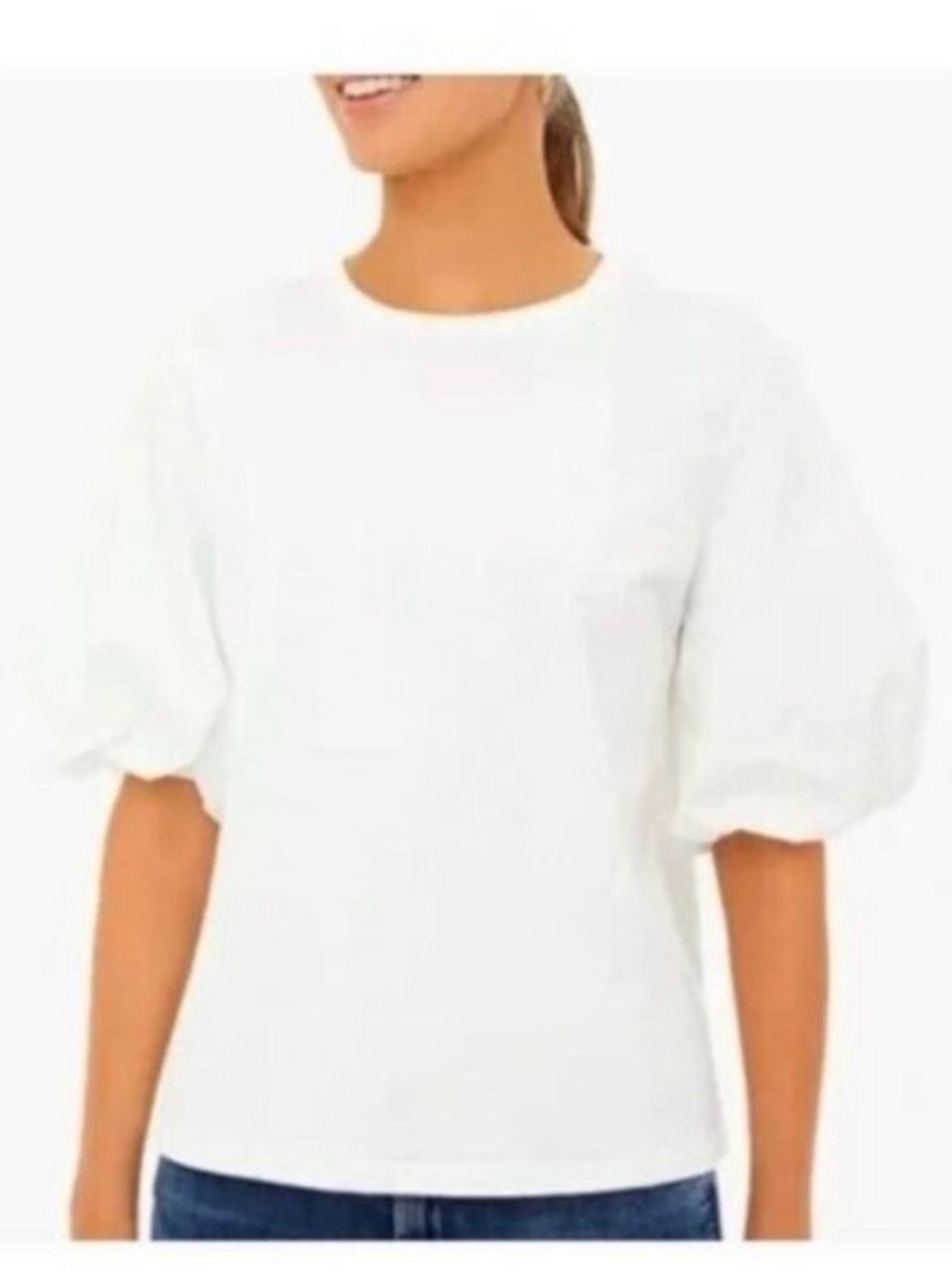 Pomander Place | NWT White Jenna Short Sleeve Crew Neck Top Size S